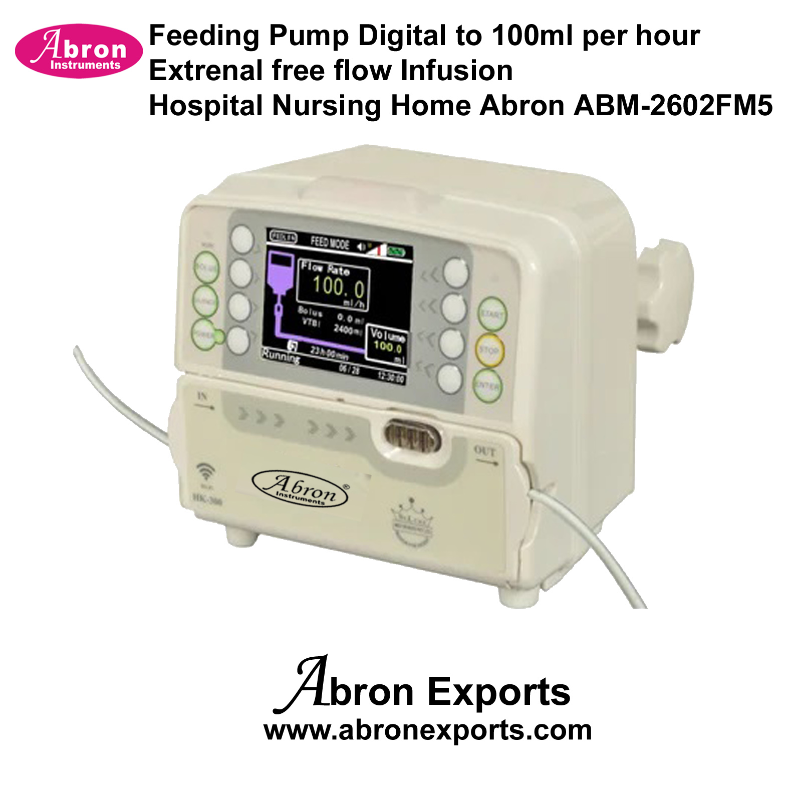Feeding Pump Digital to 100ml per hour Extrenal free flow Infusion Hospital Nursing Home Abron ABM-2602FM5 